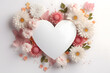 Carte avec pétales de fleurs, Saint-Valentin, mariage, amour (AI)