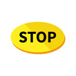 © At My Hat - Stop Button In Yellow Duo Tone Oval Shape
