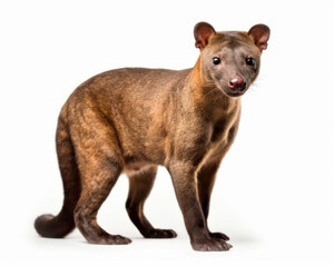 Wall Mural - photo of fossa (Cryptoprocta ferox) isolated on white background. Generative AI