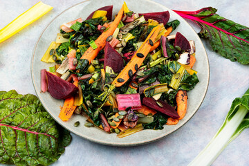 Sticker - Stewed vegetables and swiss chard.