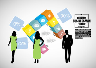 Canvas Print - Business concept for internet brochure cover, banners, social media banners or presentation, vector illustration