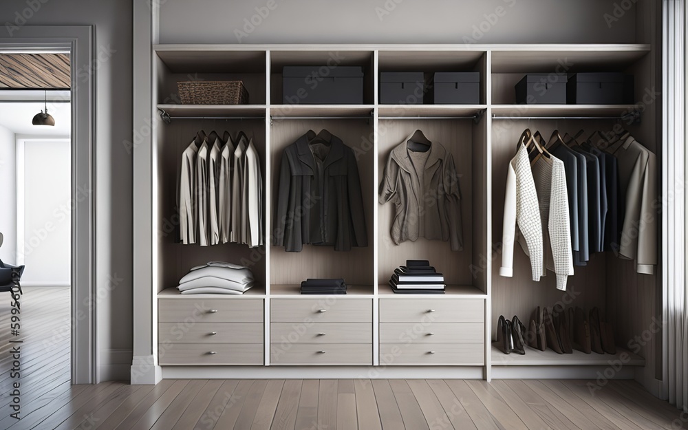 Luxury Modern Walk-In Closet 3D Interior Design Background, Experience ...