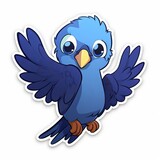 Fototapeta  - A lovable and endearing chibi Hyacinth Macaw sticker with a white background, radiating warmth and affection in its cute chibi form, Generative AI