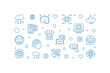 © tentacula - Chatbot concept line horizontal banner - Vector Chat Bot illustration