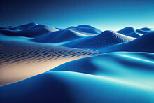 Blue Sand Dunes Abstract Background Created With Generative AI Technology