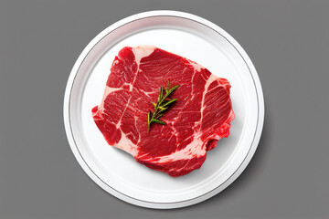 raw beef steak isolated created with Generative AI technology