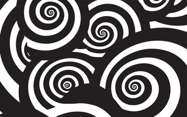  Black and white spirals. Vector graphic.