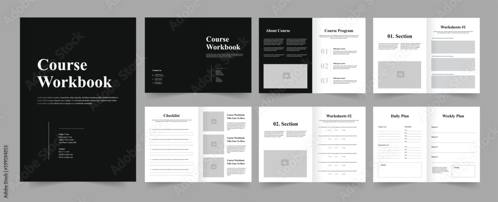 Course Workbook Template Stock Vector | Adobe Stock