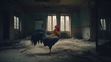 Rooster In An Abandoned Hospital Generative AI 