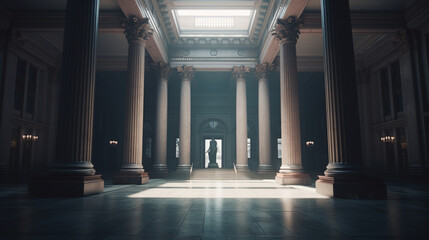 Poster - A neoclassical government building with imposing Generative AI 