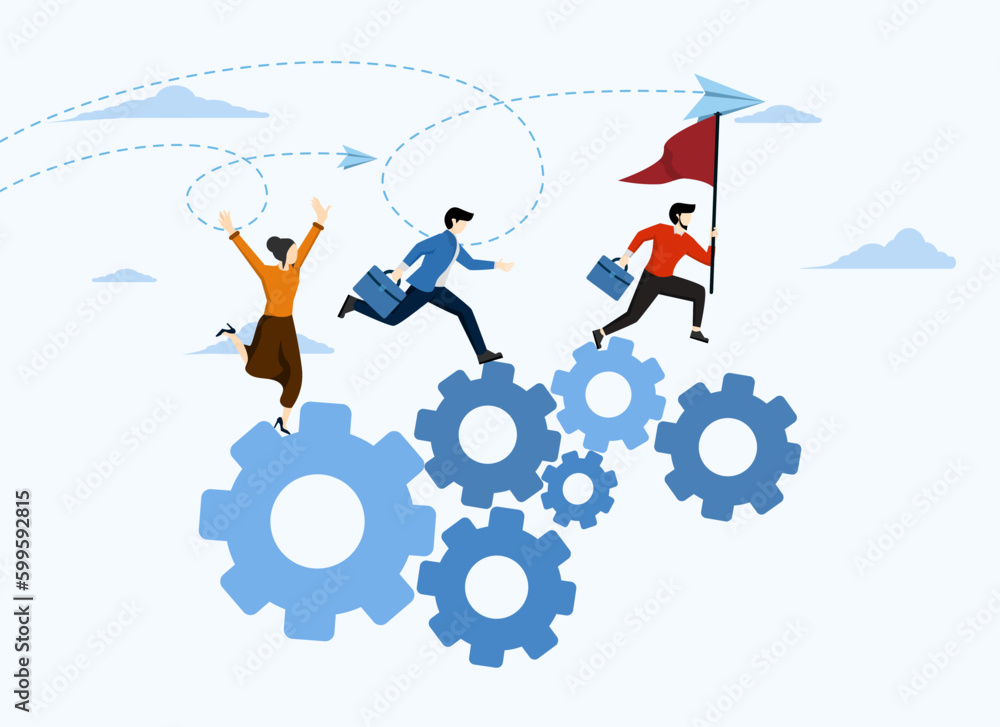 Efficiency Cogs Vector de Stock Organizational efficiency, enterprise system and ...