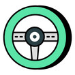 A game controller wheel, icon of steering