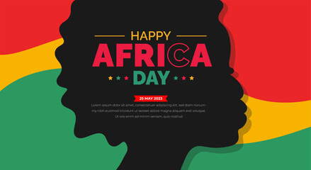 Wall Mural - happy Africa day background or banner design Template.