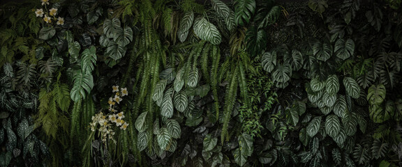 Herb wall, plant wall, natural green wallpaper and background. nature wall. Nature background of green forest