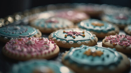 Poster - Royal Icing Sugar Cookies Generative AI 