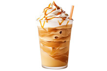 Delicious Cream Iced Mocha Coffee. AI Technology Generated Image