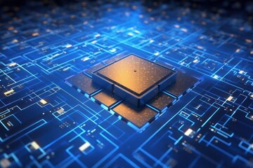 Wall Mural - quantum computer background with copy space generative ai