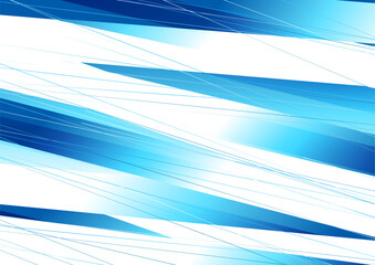 Wall Mural - Tech glossy blue white stripes abstract background. Geometric vector design