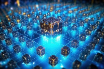 Wall Mural - quantum computing design with copyspace generative ai