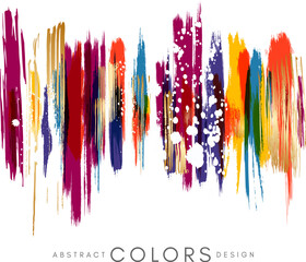 Wall Mural - colorful hand drawn decorative element from brush strocks. abstract creative design from multicolore