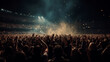 © Aram - People crowd celebrating music festival concert in stadium. Generative AI