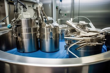 Canvas Print - close-up of surgical instruments being sterilized in autoclave, created with generative ai