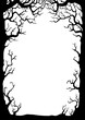 © elinka_art - Background with black silhouettes of trees and branches. Vector poster illustration