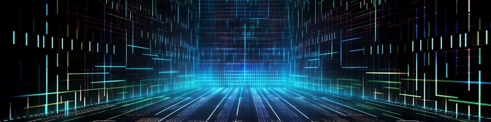 illustration,computer binary data ,website header,generative ai