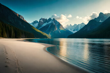 lake and mountains representing the idea of calmness and inner peace