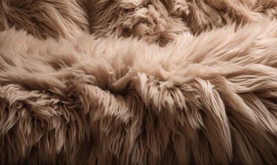 Poster -  a close up of a furry animal fur textured on a bed.  generative ai