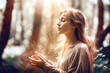 © TRINETTE + CHRIS - Portrait of spiritual woman healing energy in hands.