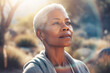 © Trinette Reed - Portrait of black woman in nature. Generative AI.