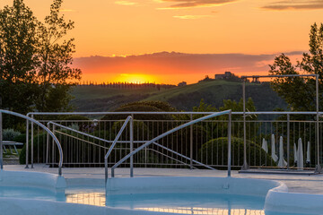 Poster - il tramonto in piscina