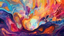 Psychedelic Abstract Background With Bright Colors Generative AI