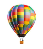 Transparent PNG Colorful Passenger Hot Air Balloons - Generative AI.