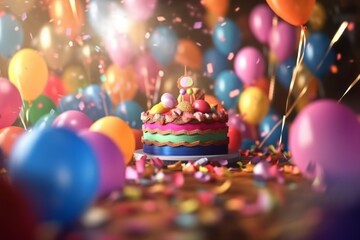 Colorful Blurred Celebration Background for Festive Occasions, Generative AI