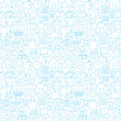 © Designpics - Thin Shopping Retail Line White Seamless Pattern. Vector E-commerce Online Store and Marketplace Design Background Trendy Modern Line Style. Thin Outline Art