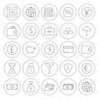 © Designpics - Line Circle Money Finance Banking Icons. Vector Set of Line Art Modern Icons for Web and Mobile. Bank and Banking. Money and Finance Items. Business Marketing and Shopping Objects. Earnings and Invest