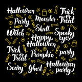 Fototapeta Młodzieżowe - Scary Halloween Calligraphy Design. Vector Illustration of Trick or Treat Lettering.
