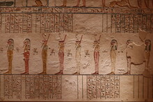 Mural Paintings In Ramses V And Ramses VI Tomb (KV9) In Valley Of The Kings In Luxor In Egypt