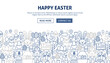 © Designpics - Easter Banner Design. Vector Illustration of Line Web Concept.