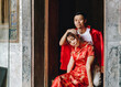 © topntp - Happy young Asian couple in Chinese traditional dresses