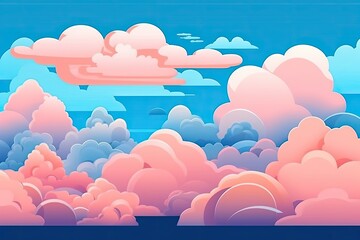 Sticker - cloudy sky painting Generative AI