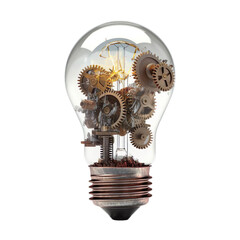 Transparent light bulb with gears