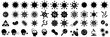 Silhouette set of vector illustrations of simple shapes of various virus icons and pictograms