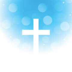 Wall Mural - christian religious cross symbol background with bokeh effect