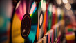 Colorful records. Generative ai