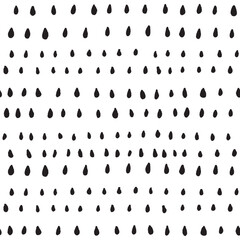 Poster - Seamless abstract hand drawn rainy pattern