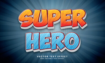 Super Hero 3d Vector editable text effect with background