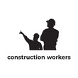silhouette of construction workers vector design